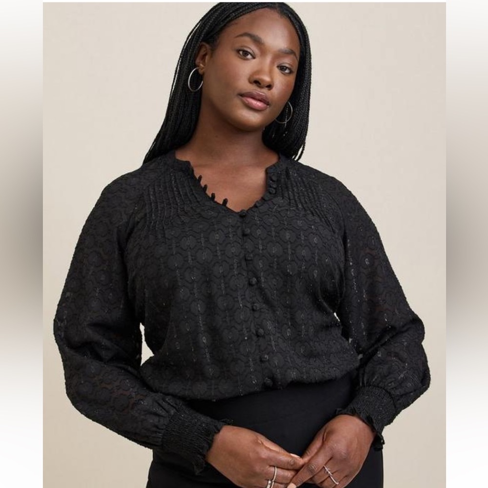 Size 1, Torrid, Long Sleeve Blouse - Picture 3 of 4